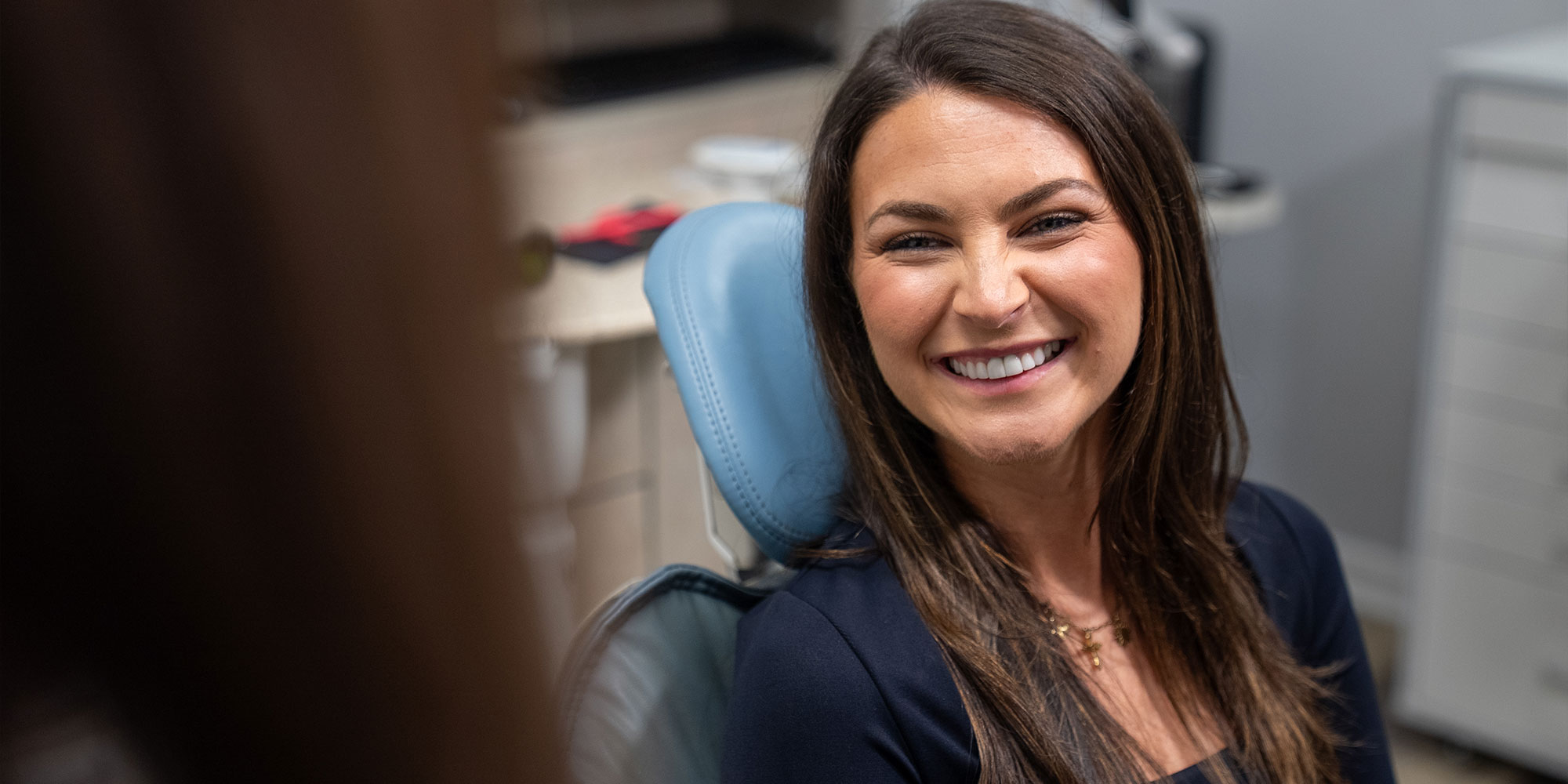 patient smiling and prep and ready for their dental procedure