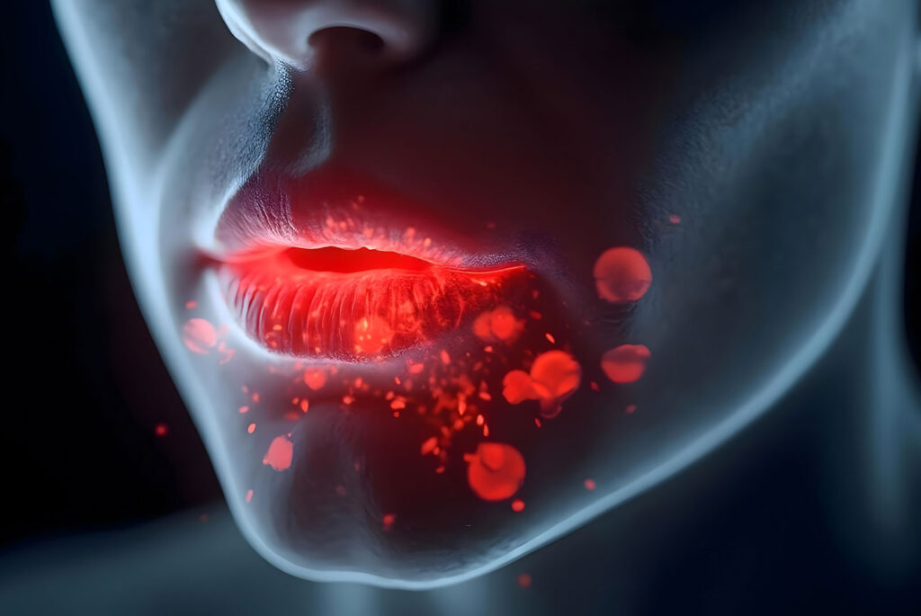 illustration of lip cancer