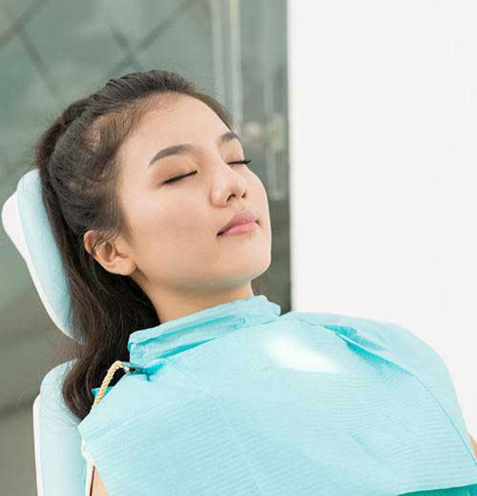 sedation patient relaxed and ready for treatment